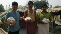 Hitesh with Brick Kiln Men Workers on Diwali